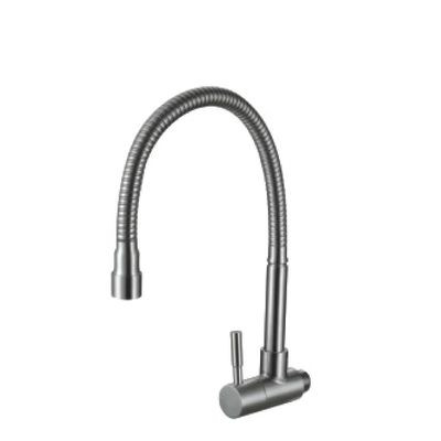 ERN 2820 WS - (SUS 304) WALL FLEXI PILLAR SINK TAP - MATT